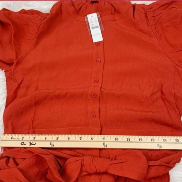 NWT J. Crew New Drapey Puff-Sleeve Jumpsuit Holiday Red Sz 6 **Shipping On US!** - Picture 6 of 11